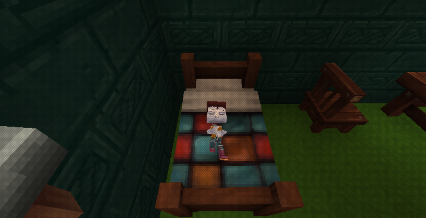 A child NPC sleeping