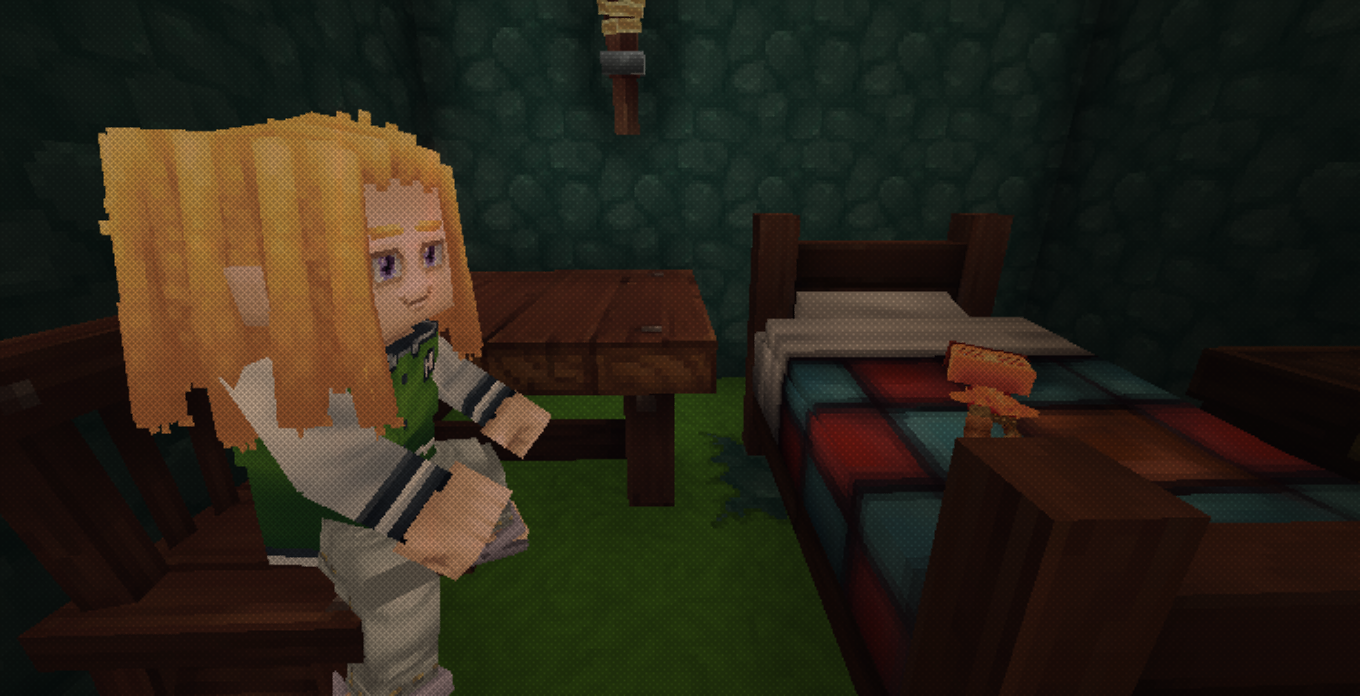 NPC seated while child sleeps