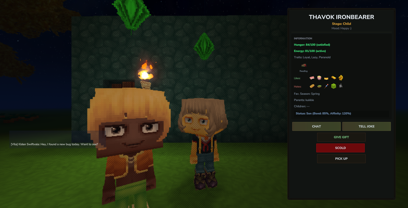 Player interacting with children